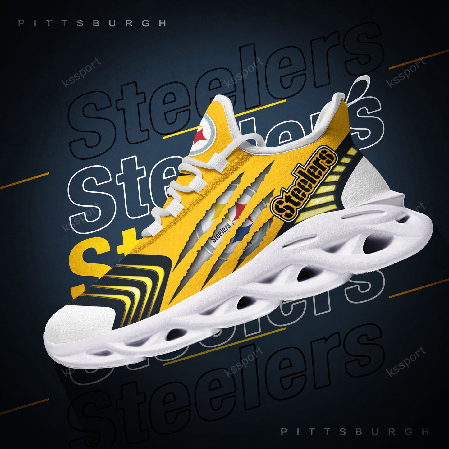 Pittsburgh Steelers Yezy Running Sneakers BB401
