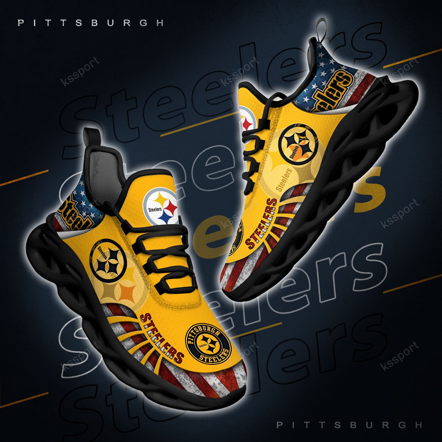 Pittsburgh Steelers Yezy Running Sneakers BG830