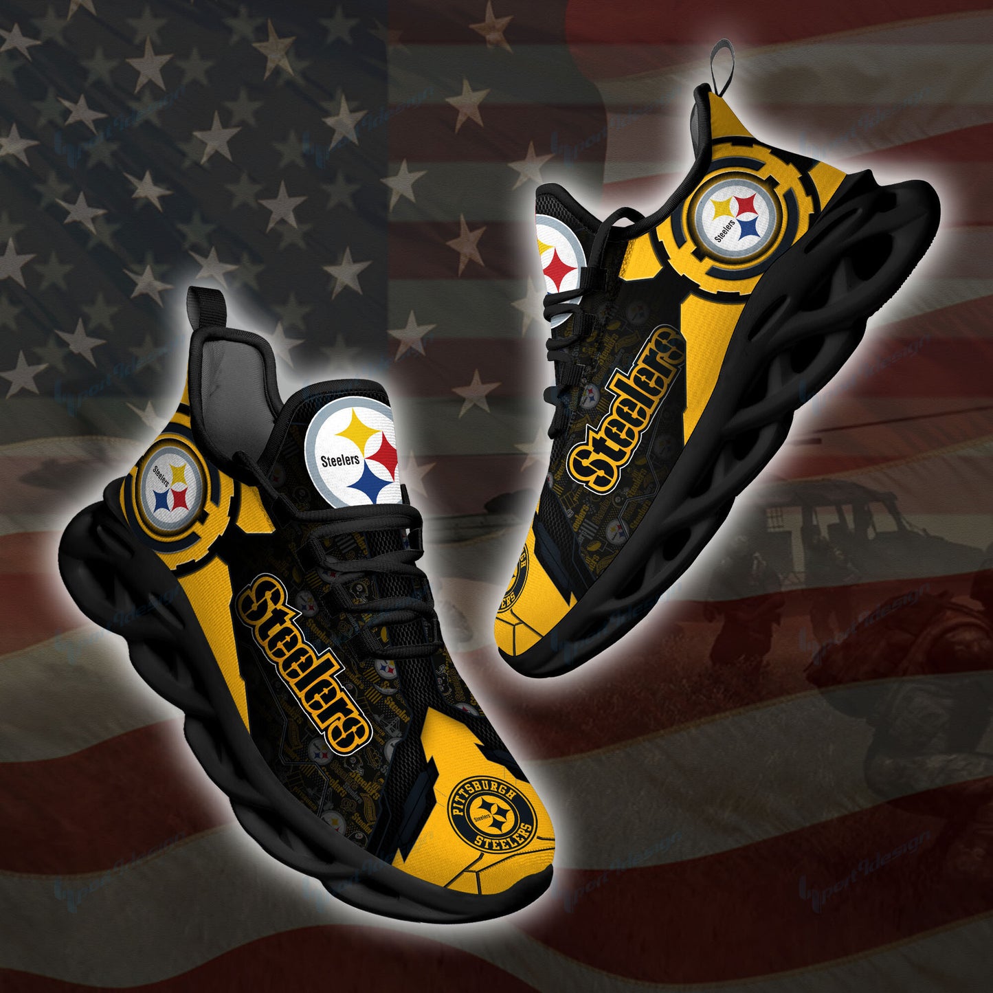 Pittsburgh Steelers Yezy Running Sneakers SPD30
