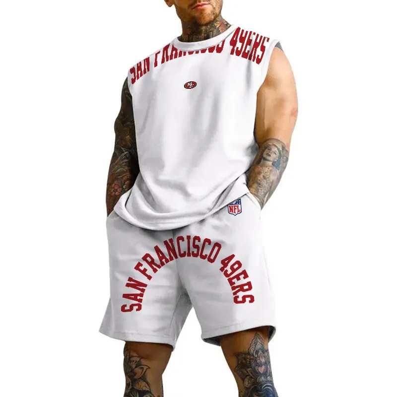 San Francisco 49ers Combo Men Jersey Tank Top and Shorts AZICOTATTMS00020