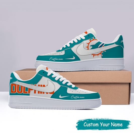 Miami Dolphins Custom Name For Fans Shoes AF1 AZBTAF1000026