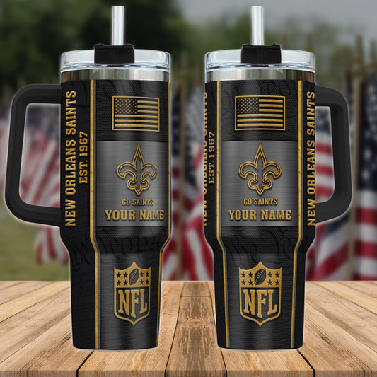 New Orleans Saints Tumbler 40Oz Custom Your Name AZBT40OZ000011