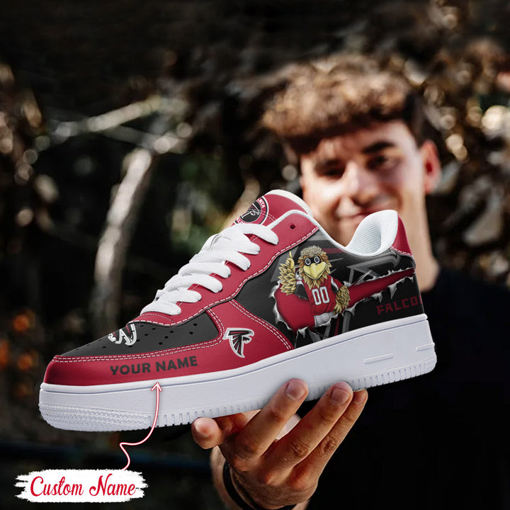 NFL Atlanta Falcons Custom Name Air Force 1 Sneaker AZBTAF1000133