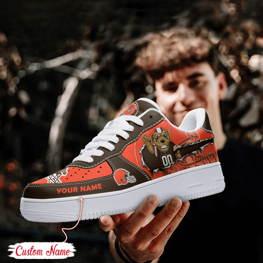 NFL Cleveland Browns Custom Name Air Force 1 Sneaker AZBTAF1000100