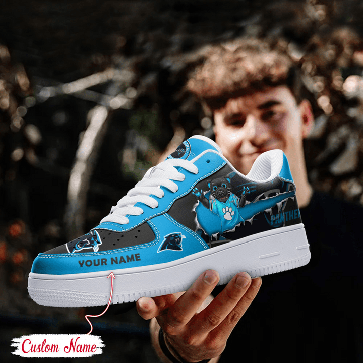 NFL Carolina Panthers Custom Name Air Force 1 Sneaker AZBTAF1000095