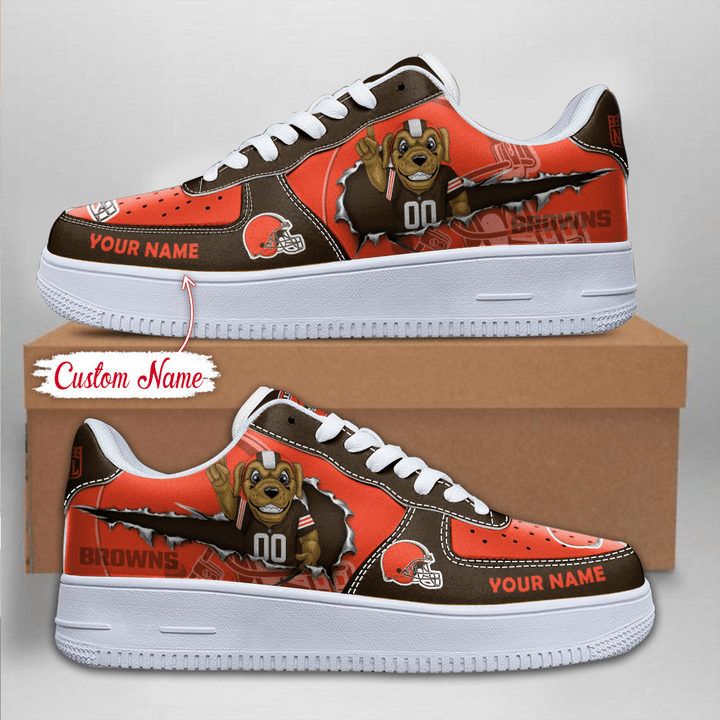 NFL Cleveland Browns Custom Name Air Force 1 Sneaker AZBTAF1000100