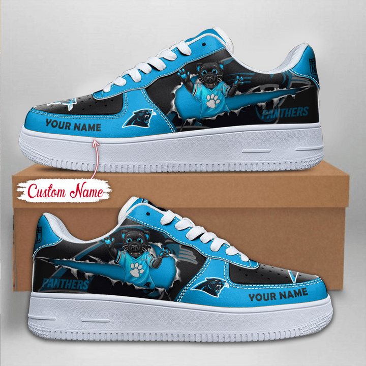 NFL Carolina Panthers Custom Name Air Force 1 Sneaker AZBTAF1000095