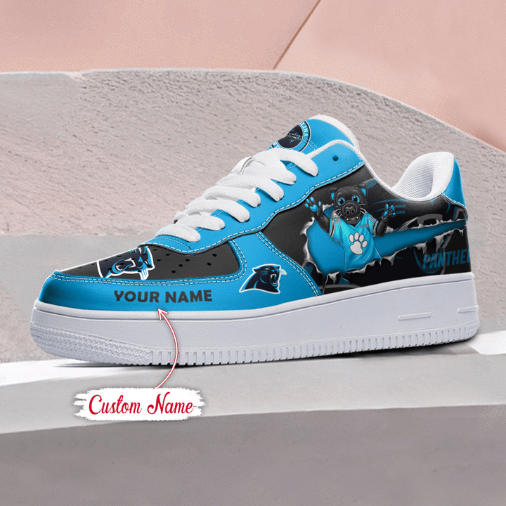 NFL Carolina Panthers Custom Name Air Force 1 Sneaker AZBTAF1000095