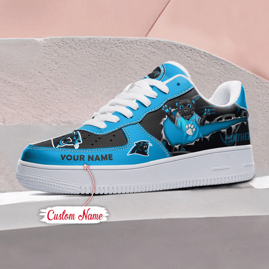 NFL Carolina Panthers Custom Name Air Force 1 Sneaker AZBTAF1000095