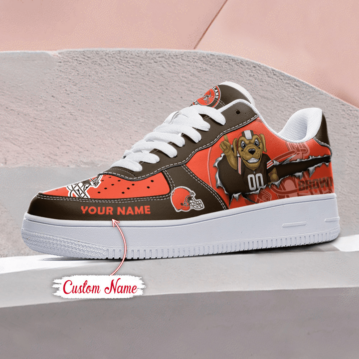 NFL Cleveland Browns Custom Name Air Force 1 Sneaker AZBTAF1000100