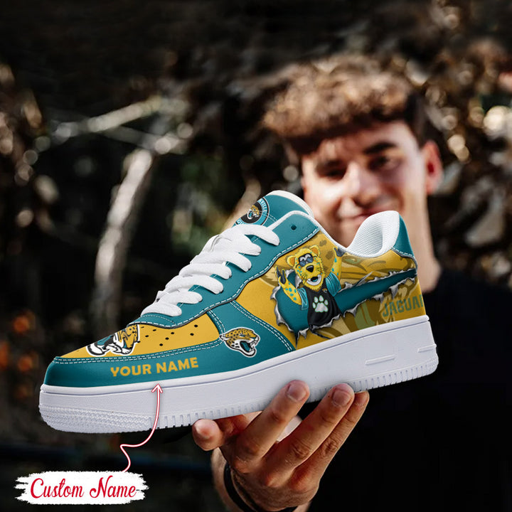 NFL Jacksonville Jaguars Custom Name Air Force 1 Sneaker AZBTAF1000142