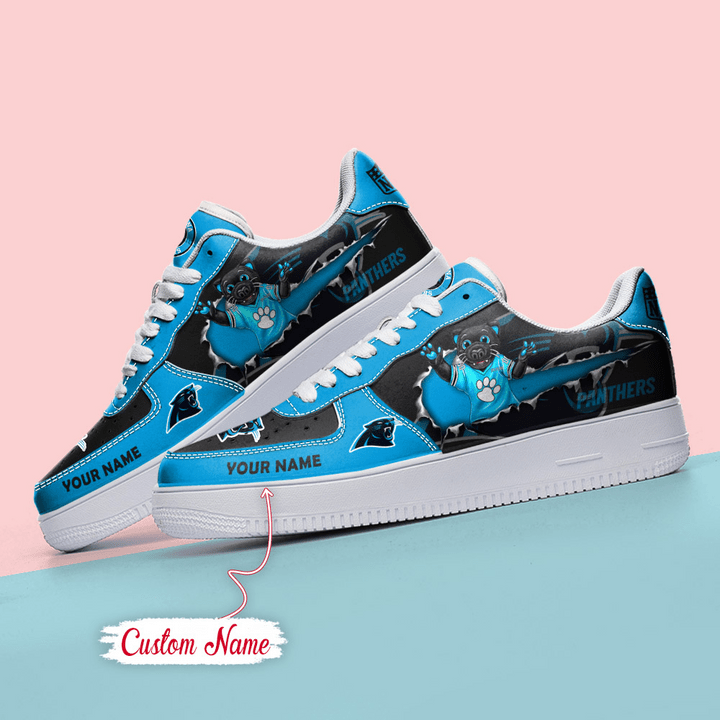 NFL Carolina Panthers Custom Name Air Force 1 Sneaker AZBTAF1000095