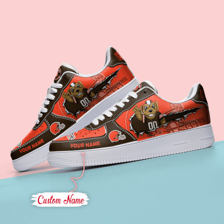 NFL Cleveland Browns Custom Name Air Force 1 Sneaker AZBTAF1000100