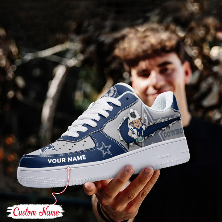 NFL Dallas Cowboys Custom Name Air Force 1 Sneaker AZBTAF1000136