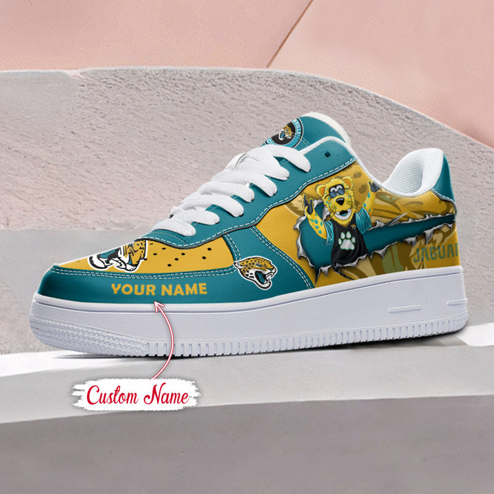NFL Jacksonville Jaguars Custom Name Air Force 1 Sneaker AZBTAF1000142