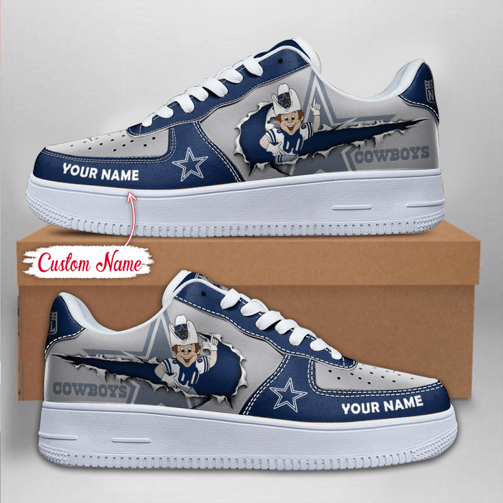 NFL Dallas Cowboys Custom Name Air Force 1 Sneaker AZBTAF1000136