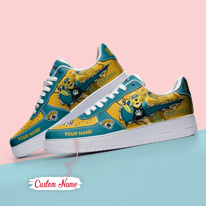NFL Jacksonville Jaguars Custom Name Air Force 1 Sneaker AZBTAF1000142