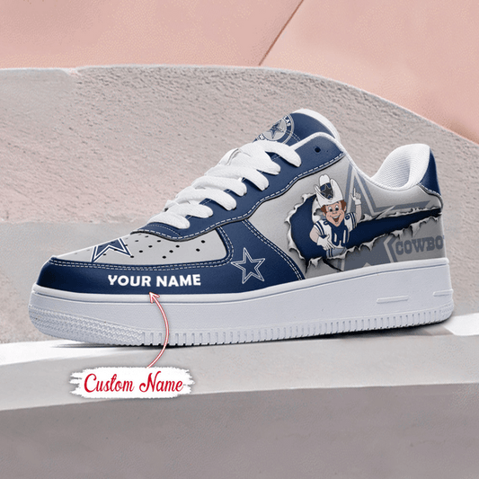NFL Dallas Cowboys Custom Name Air Force 1 Sneaker AZBTAF1000136