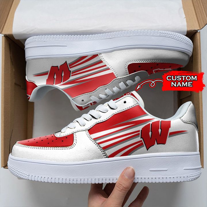 NCAA Wisconsin Badgers Custom Name Air Force 1 AZBTAF1000128
