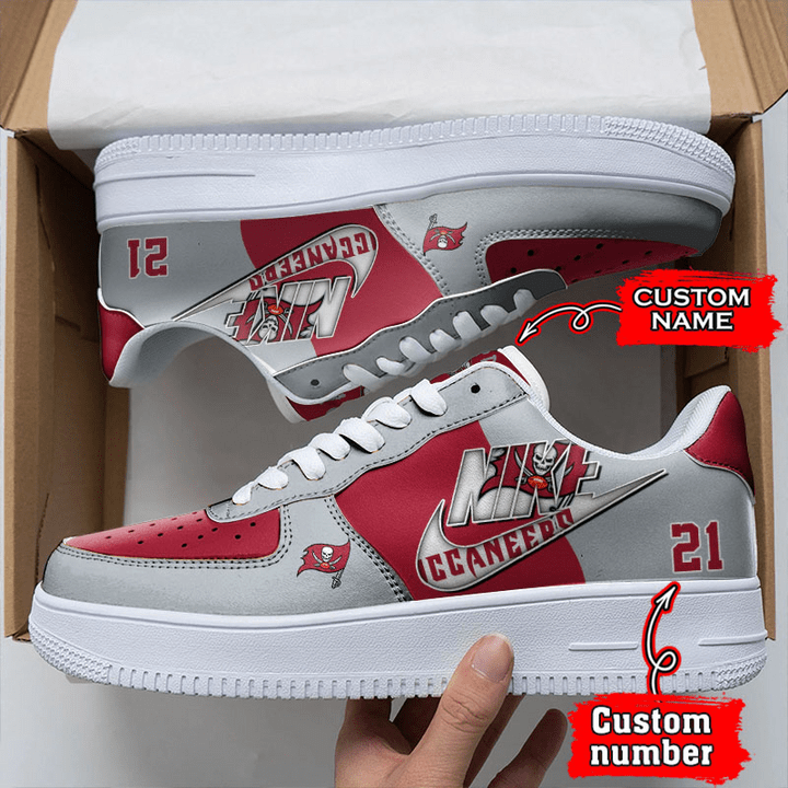 NFL Tampa Bay Buccaneers Custom Name Number Air Force 1 Sneaker AZBTAF1000150