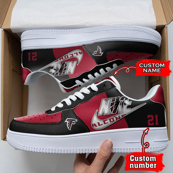 NFL Atlanta Falcons Custom Name Number Air Force 1 Sneaker AZBTAF1000135