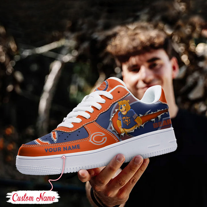 NFL Chicago Bears Custom Name Air Force 1 Sneaker AZBTAF1000099