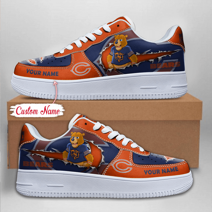 NFL Chicago Bears Custom Name Air Force 1 Sneaker AZBTAF1000099