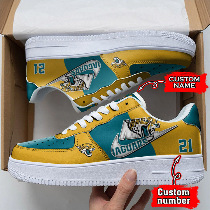 NFL Jacksonville Jaguars Custom Name Number Air Force 1 Sneaker AZBTAF1000143