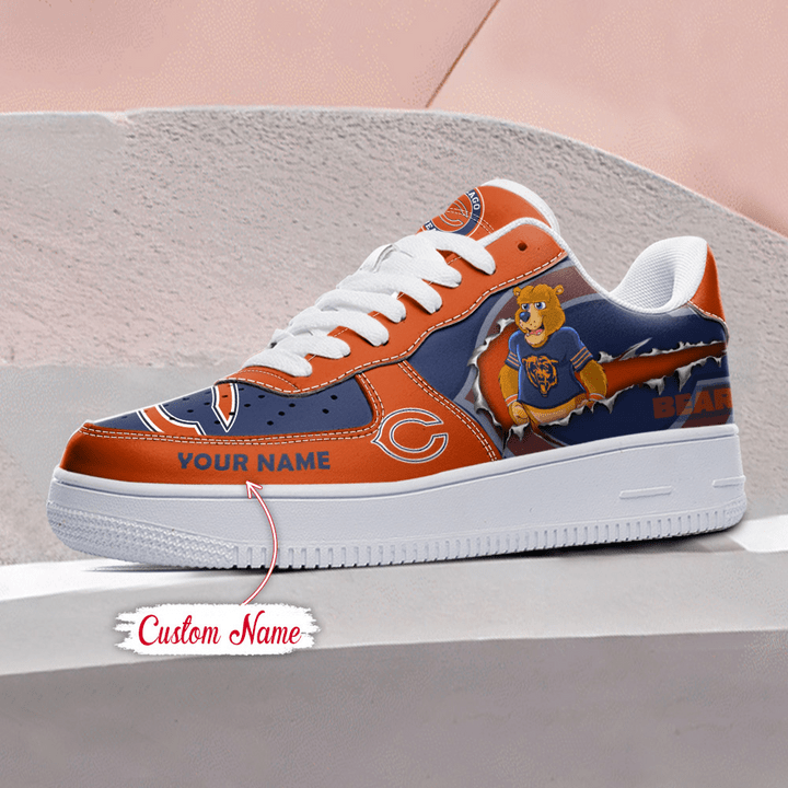 NFL Chicago Bears Custom Name Air Force 1 Sneaker AZBTAF1000099