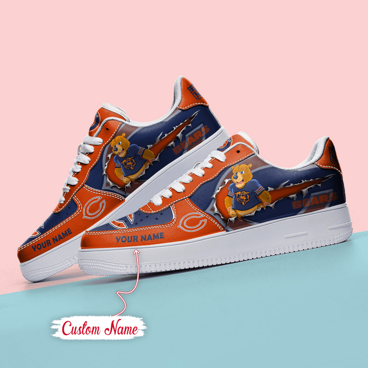 NFL Chicago Bears Custom Name Air Force 1 Sneaker AZBTAF1000099
