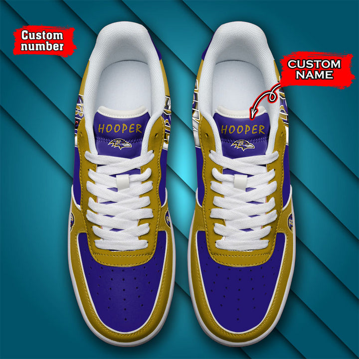 NFL Baltimore Ravens Custom Name Number Air Force 1 Sneaker AZBTAF1000093
