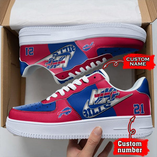 NFL Buffalo Bills Custom Name Number Air Force 1 Sneaker 02 AZBTAF1000096