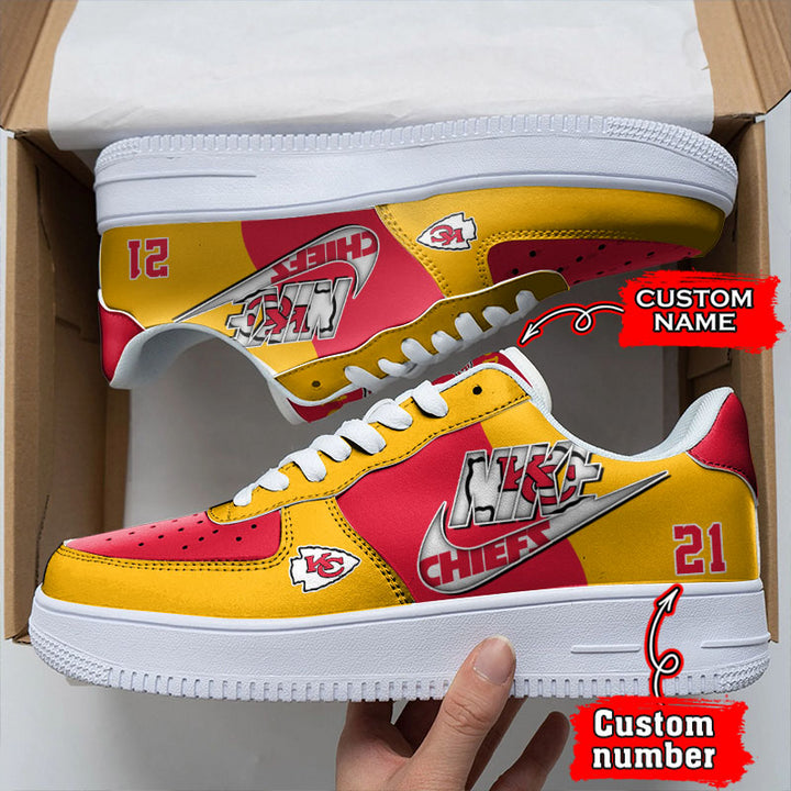 NFL Kansas City Chiefs Custom Name Number Air Force 1 Sneaker AZBTAF1000140