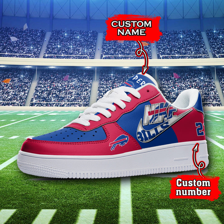 NFL Buffalo Bills Custom Name Number Air Force 1 Sneaker 02 AZBTAF1000096
