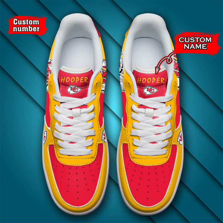 NFL Kansas City Chiefs Custom Name Number Air Force 1 Sneaker AZBTAF1000140