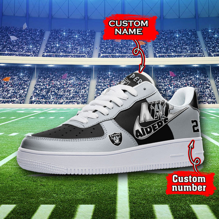 NFL Las Vegas Raiders Custom Name Number Air Force 1 Sneaker AZBTAF1000075
