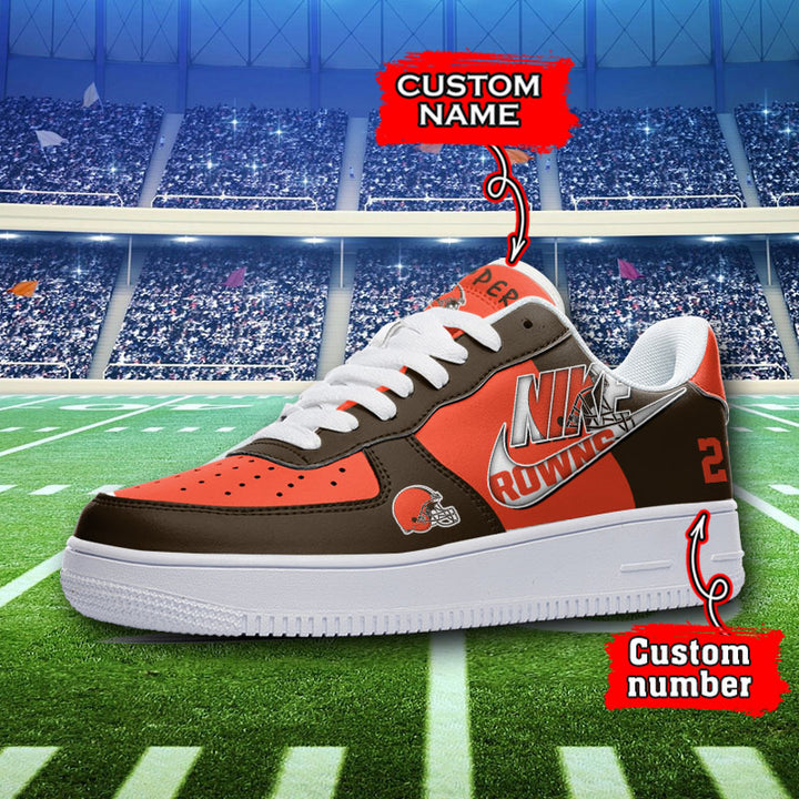 NFL Cleveland Browns Custom Name Number Air Force 1 Sneaker AZBTAF1000134