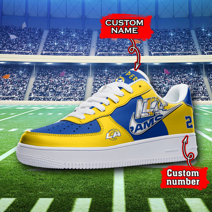 NFL Los Angeles Rams Custom Name Number Air Force 1 Sneaker AZBTAF1000076