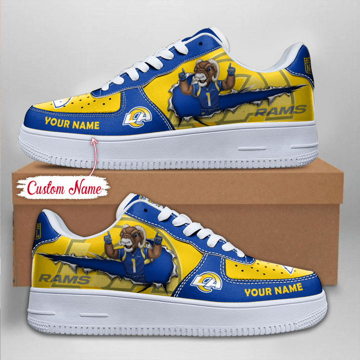 NFL Los Angeles Rams Custom Name Air Force 1 Sneaker AZBTAF1000077