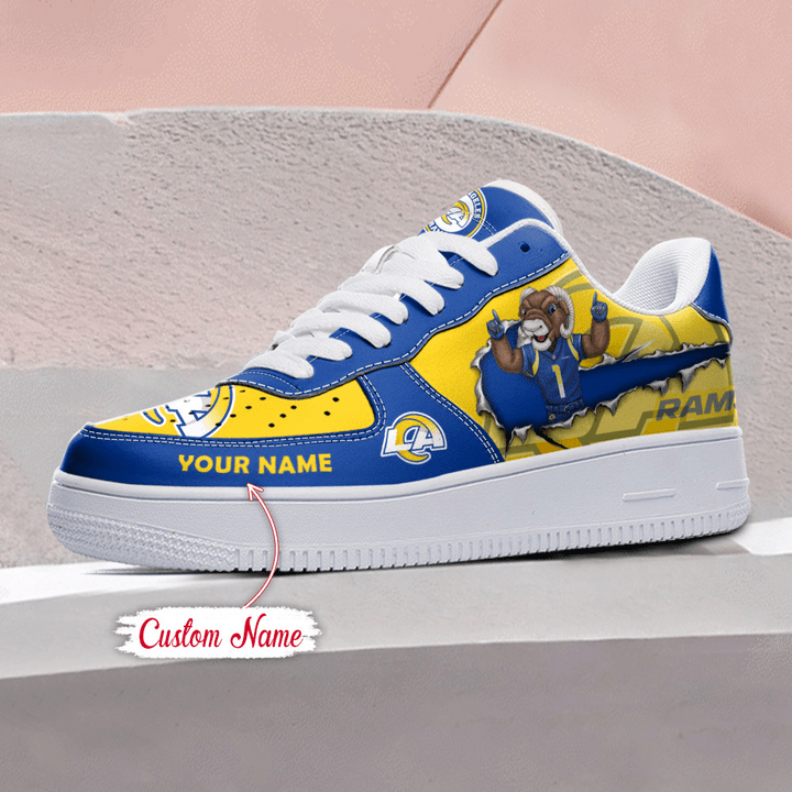NFL Los Angeles Rams Custom Name Air Force 1 Sneaker AZBTAF1000077