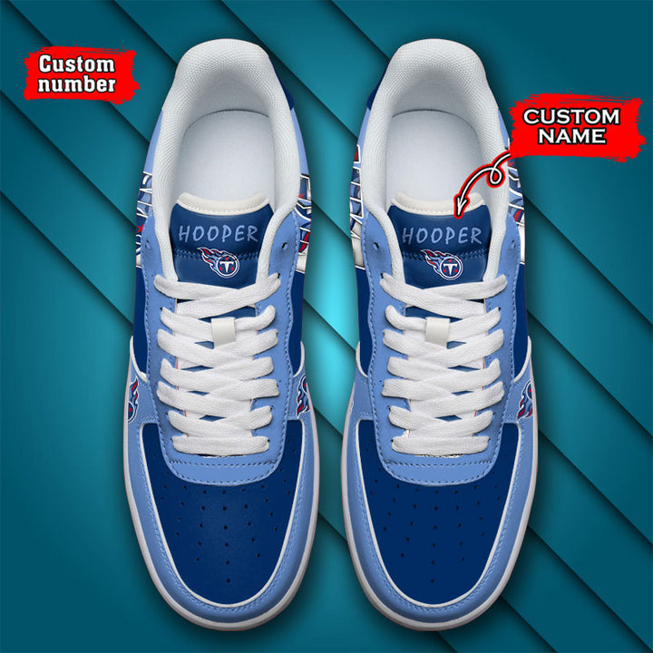 NFL Tennessee Titans Custom Name Number Air Force 1 Sneaker AZBTAF1000149