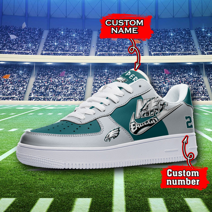 NFL Philadelphia Eagles Custom Name Number Air Force 1 Sneaker AZBTAF1000071