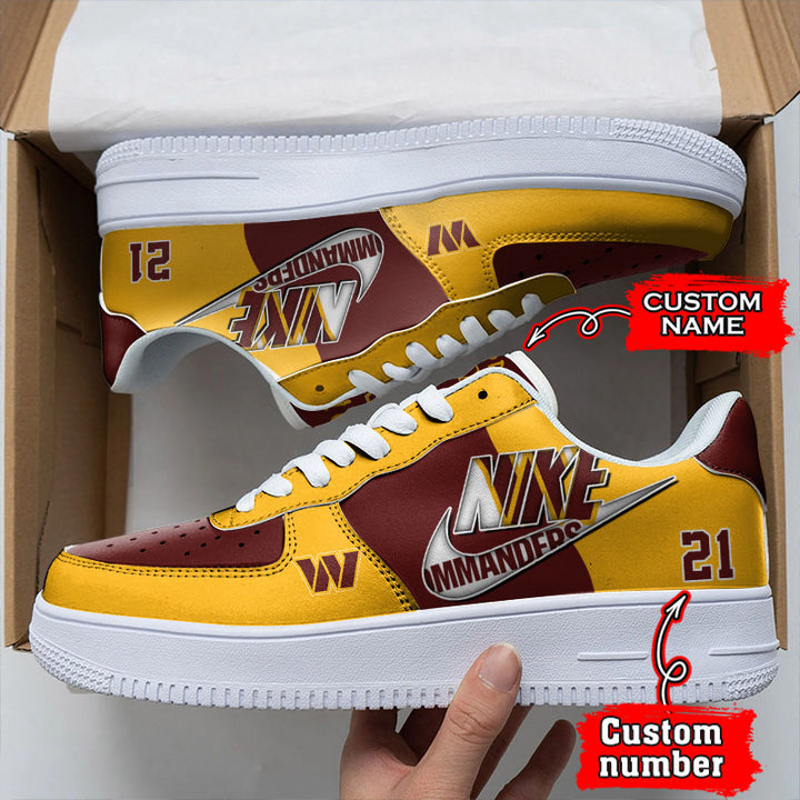 NFL Washington Commanders Custom Name Number Air Force 1 Sneaker AZBTAF1000058