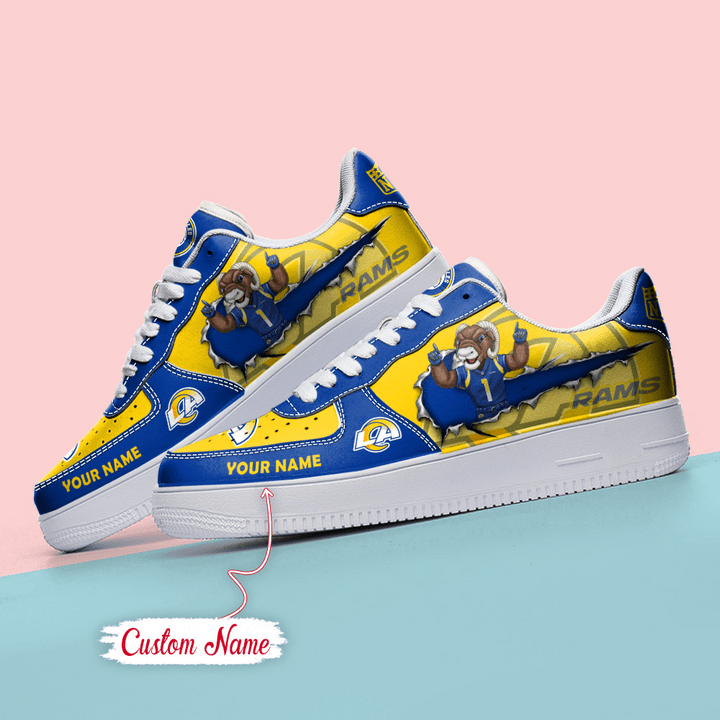 NFL Los Angeles Rams Custom Name Air Force 1 Sneaker AZBTAF1000077