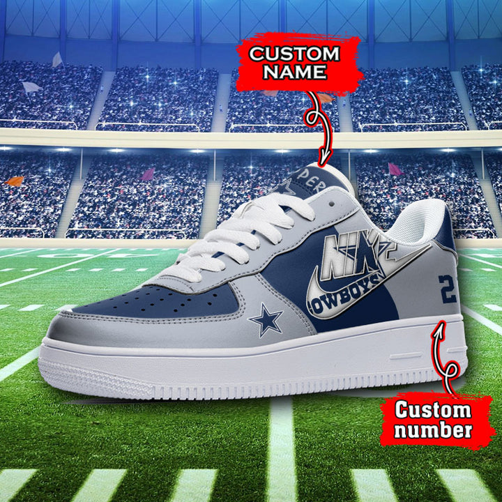 NFL Dallas Cowboys Custom Name Number Air Force 1 Sneaker AZBTAF1000137