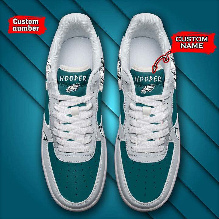 NFL Philadelphia Eagles Custom Name Number Air Force 1 Sneaker AZBTAF1000071