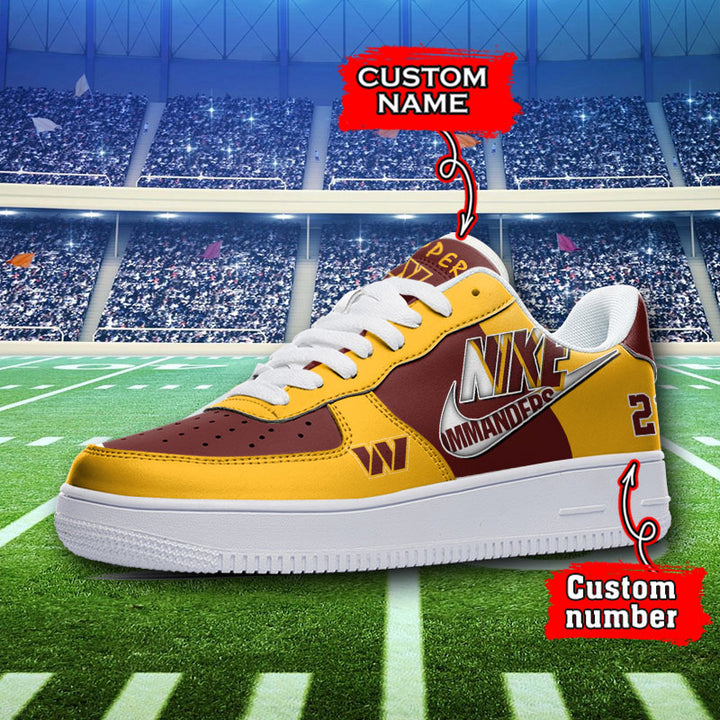 NFL Washington Commanders Custom Name Number Air Force 1 Sneaker AZBTAF1000058