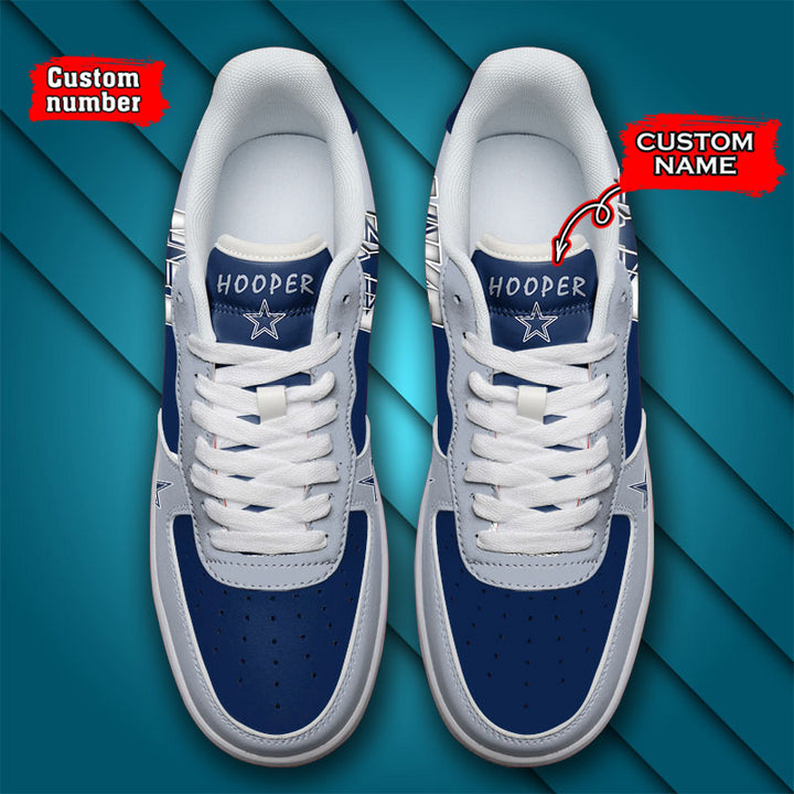 NFL Dallas Cowboys Custom Name Number Air Force 1 Sneaker AZBTAF1000137