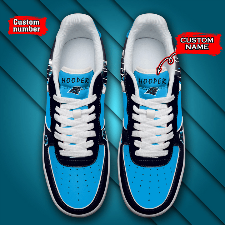 NFL Carolina Panthers Custom Name Number Air Force 1 Sneaker AZBTAF1000097