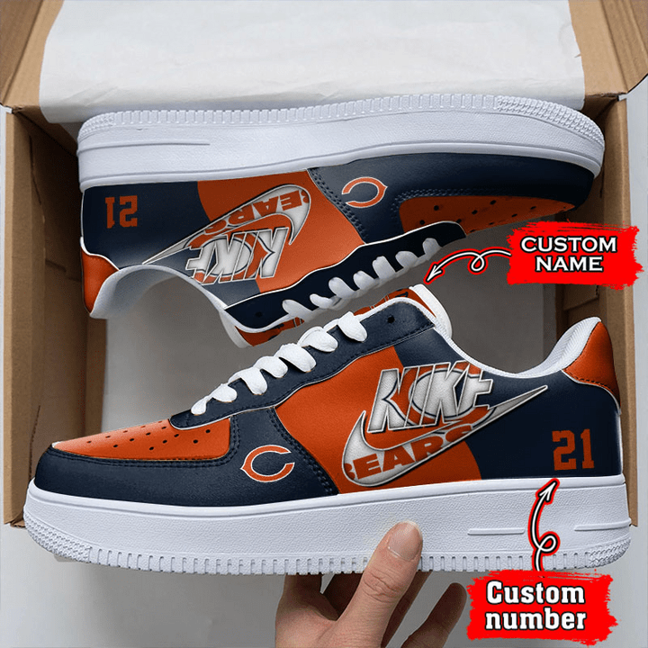 NFL Chicago Bears Custom Name Number Air Force 1 Sneaker AZBTAF1000101